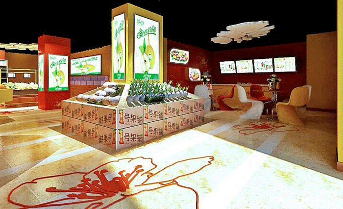 田園風格水果店裝修設計案例