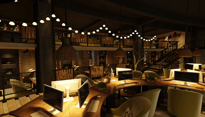 月軒網(wǎng)咖作戰(zhàn)區(qū)裝修設(shè)計效果圖