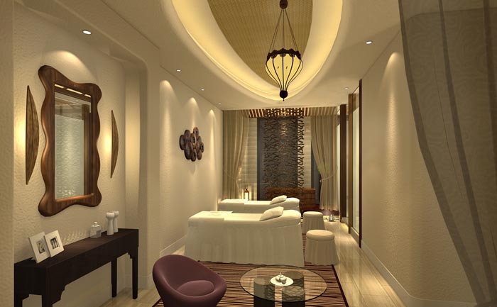 玉顏堂美容會所按摩房軟裝裝修設計案例效果圖
