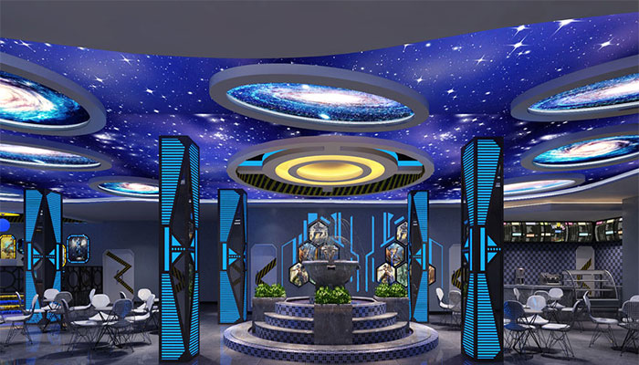 神秘星空網咖休閑區裝修設計效果圖