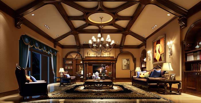 半山國(guó)際豪華別墅客廳裝修設(shè)計(jì)案例效果圖