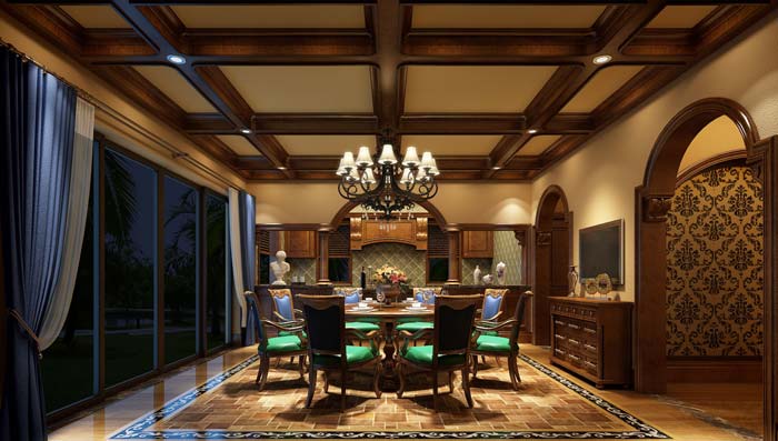 半山國(guó)際豪華別墅餐廳裝修設(shè)計(jì)案例效果圖