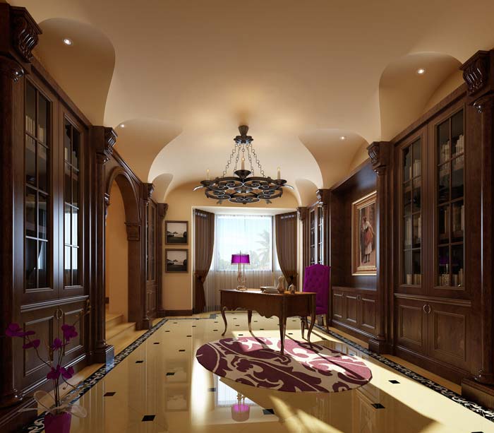 半山國(guó)際豪華別墅書房裝修設(shè)計(jì)案例效果圖