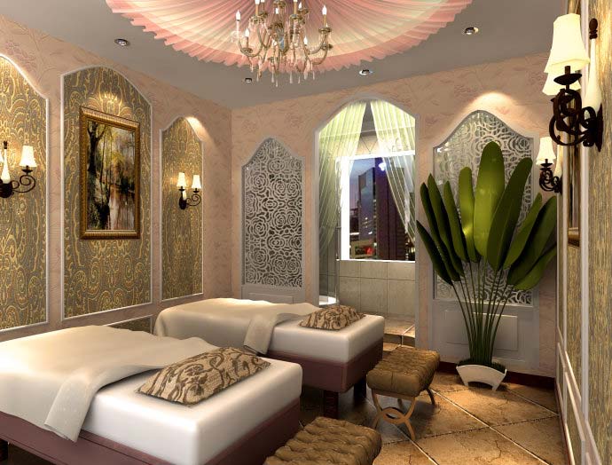 綠島養生美容院按摩房裝修設計案例效果圖