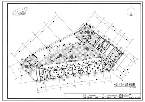 青少年活動中心施工圖深化設計一層C區綜合頂面圖