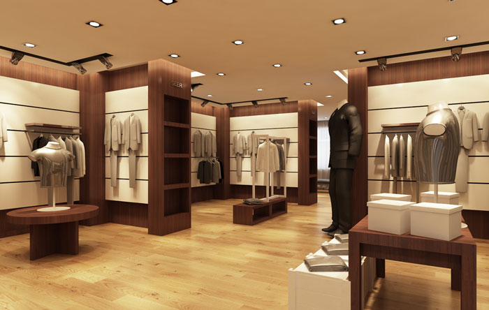 100平方男服裝店整體區域裝修設計案例效果圖