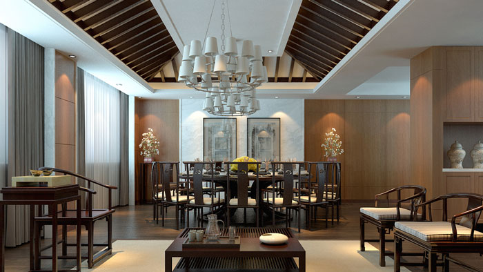 藝術品收藏私人會所餐廳裝修設計案例效果圖