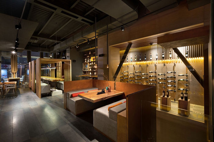 讓人眼前一亮的餐廳休息區域隔斷設計方案效果圖