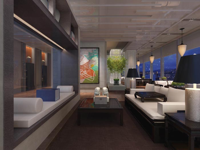 文化傳播精品酒店閱讀區域裝修設計案例效果圖