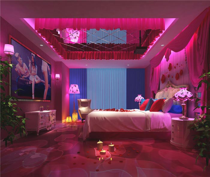 情侶主題酒店護士客房裝修設計案例效果圖