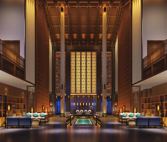 度假酒店大廳裝修設計案例效果圖