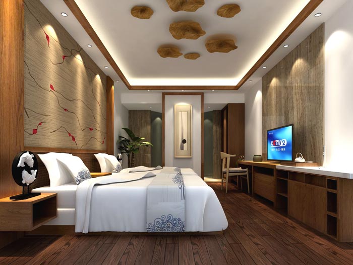 度假酒店標間裝修設計案例效果圖