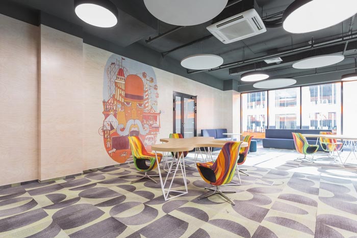 金融投資公司辦公室交流區域裝修設計案例效果圖