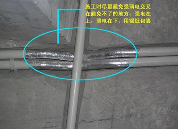 墻面強弱電交叉處理示意圖