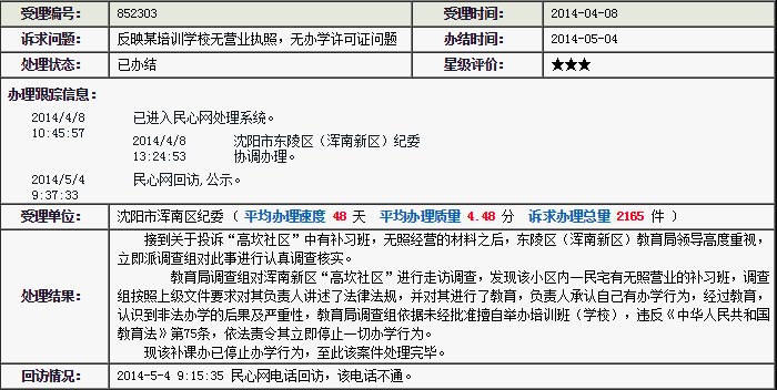 培訓學校無營業執照處理意見截圖