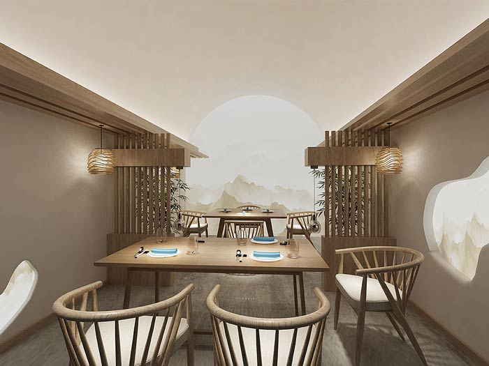 窯洞主題餐廳氛圍裝修設計效果圖