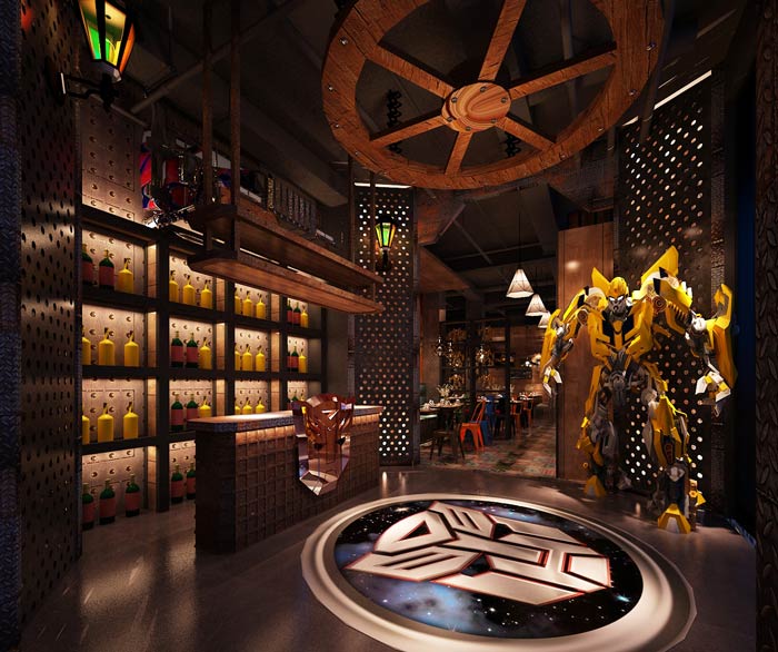 變形金剛主題餐廳大廳裝修設計效果圖