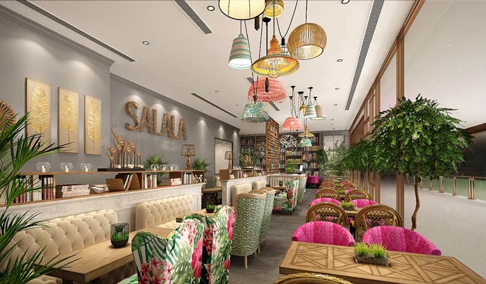 東南亞主題餐廳大廳裝修設計效果圖