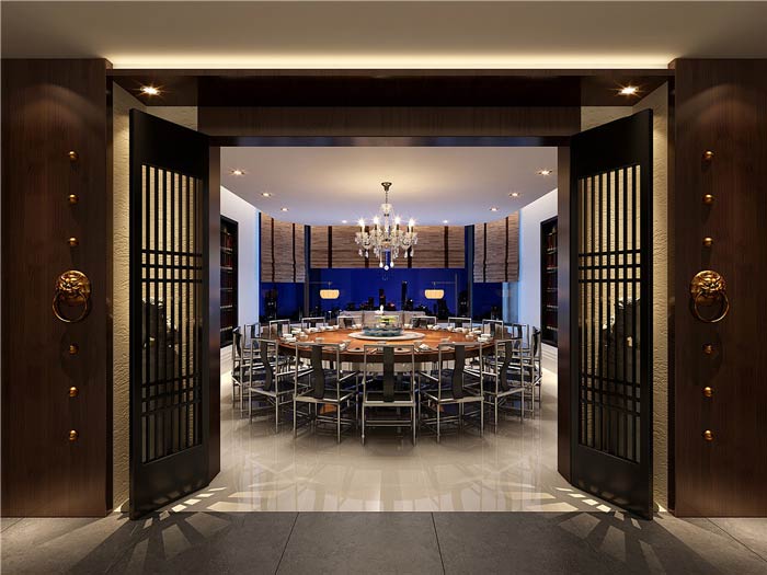 肥牛火鍋店大包廂裝修設計效果圖