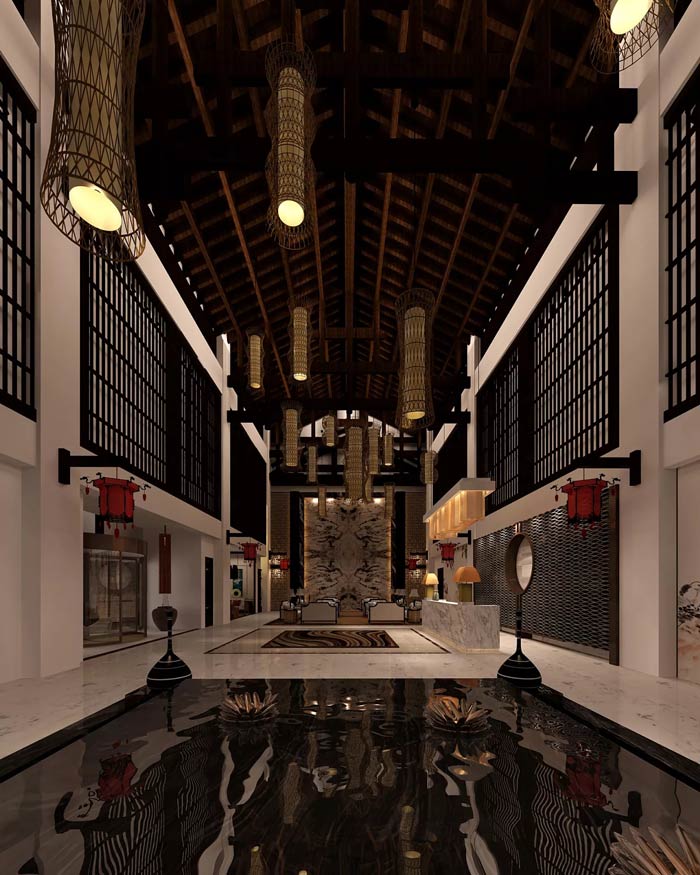 大型中式餐廳大廳裝修設(shè)計(jì)效果圖