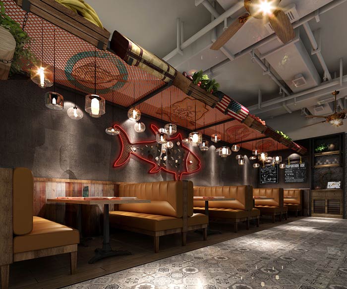 西餐廳海鮮餐區(qū)裝修設計效果圖