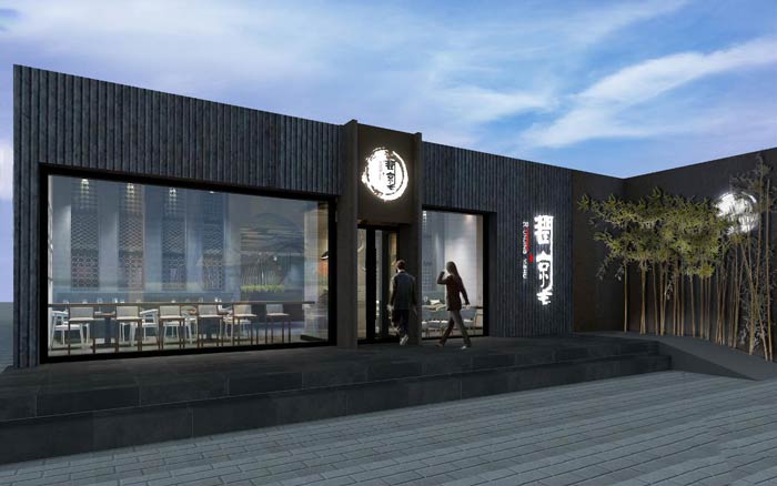 美食小吃店門面裝修設計效果圖