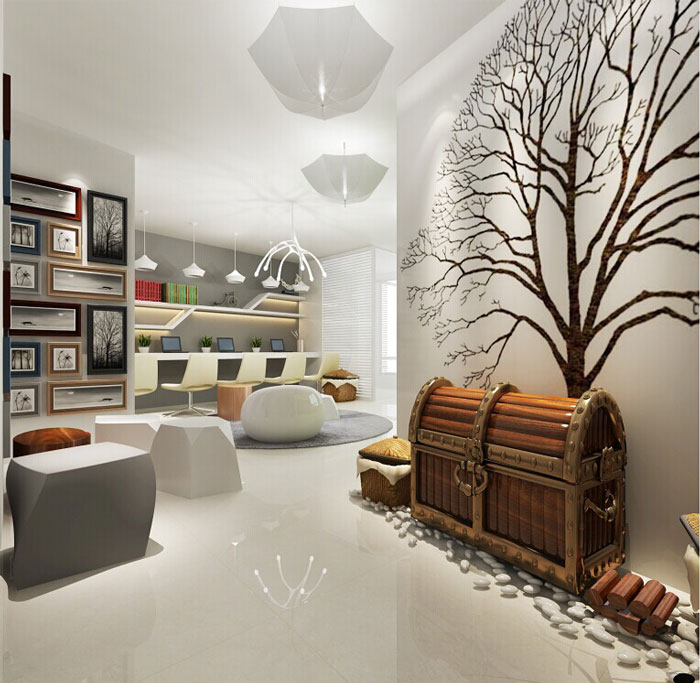 辦公室辦公區效果圖