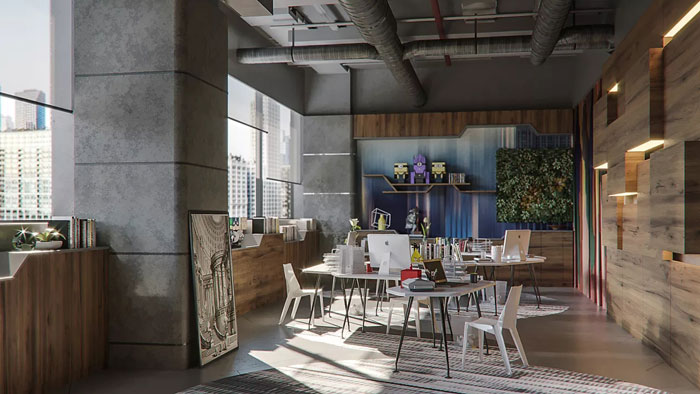 小型辦公室辦公區裝修設計效果圖