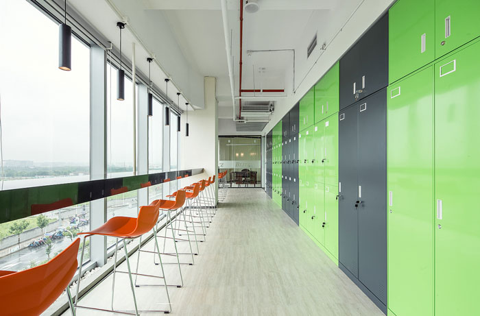 服裝貿易公司辦公室吧臺區裝修設計效果圖