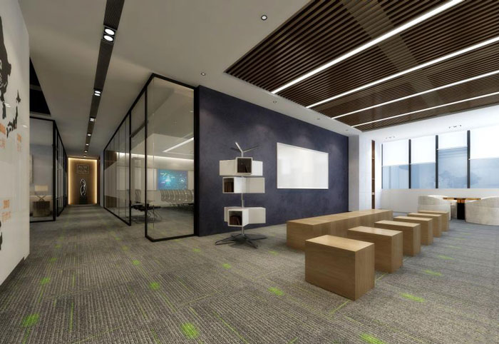 國際貿易公司辦公室討論區裝修設計效果圖