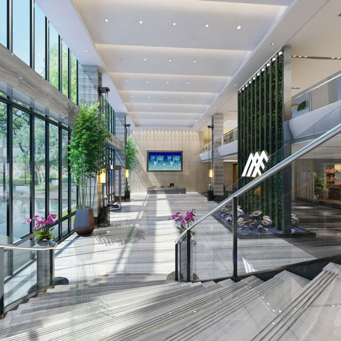 杭州濱江寫字樓大廳裝修設計效果圖