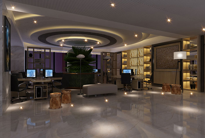 集團公司辦公室辦公區裝修設計效果圖