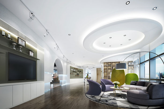 保險公司辦公室接待區裝修設計效果圖