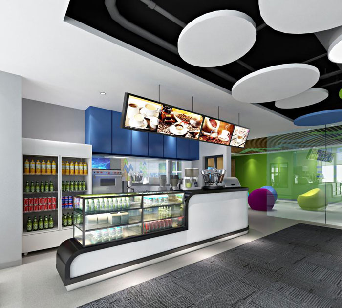 杭州余杭區(qū)臨平辦公室飲品區(qū)裝修設計效果圖
