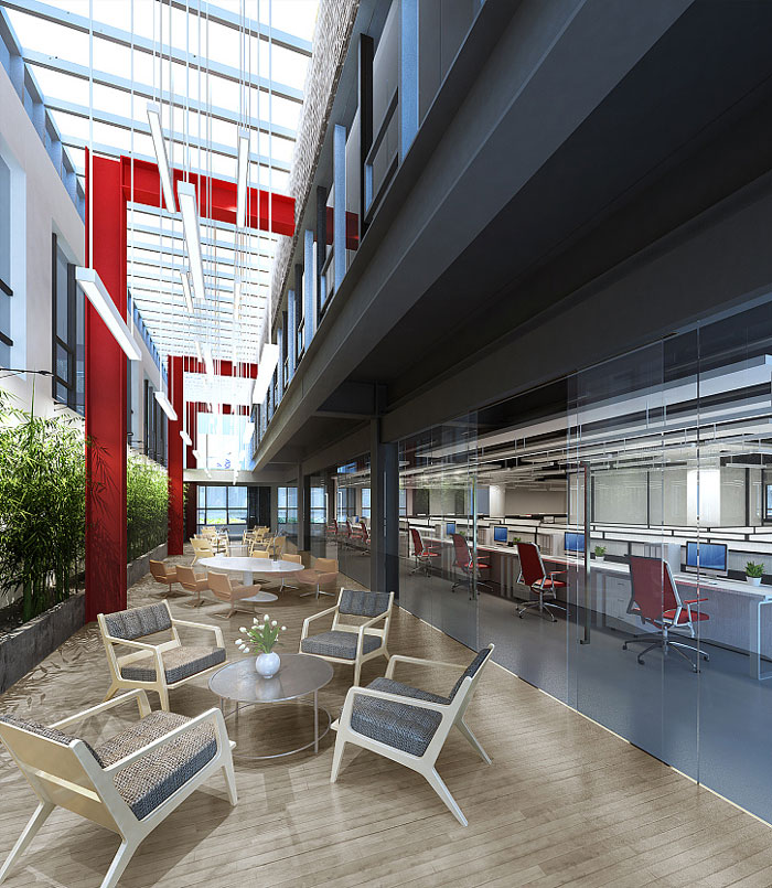 文化傳媒公司辦公室開放辦公區裝修設計效果圖