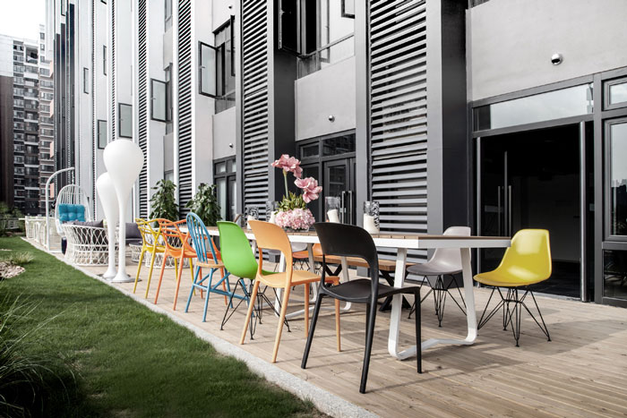 金融科技公司辦公室戶外休息區裝修設計效果圖