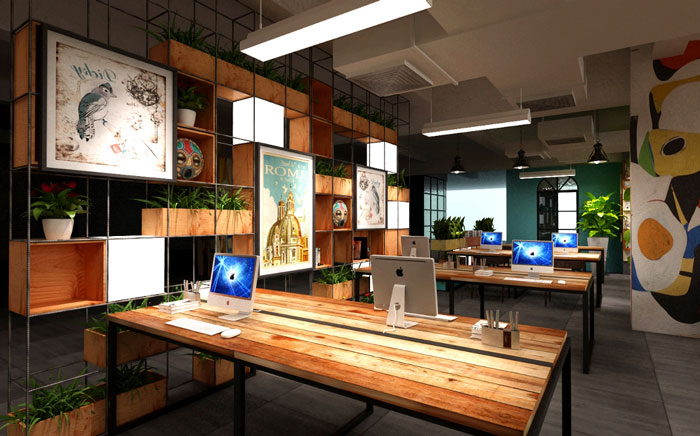 服飾公司辦公室辦公區裝修設計效果圖