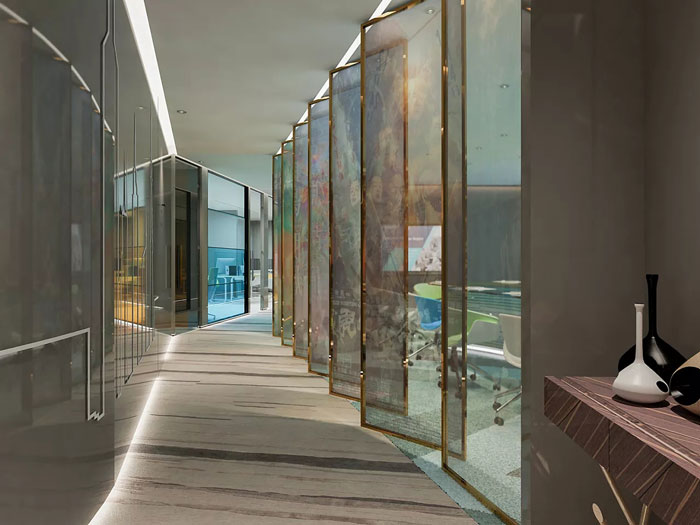 集團辦公室過道裝修設計效果圖