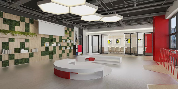 新辦公室接待區裝修設計效果圖