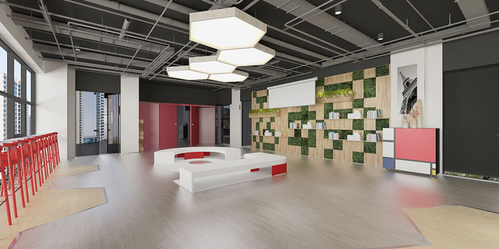 新辦公室接待區裝修設計效果圖