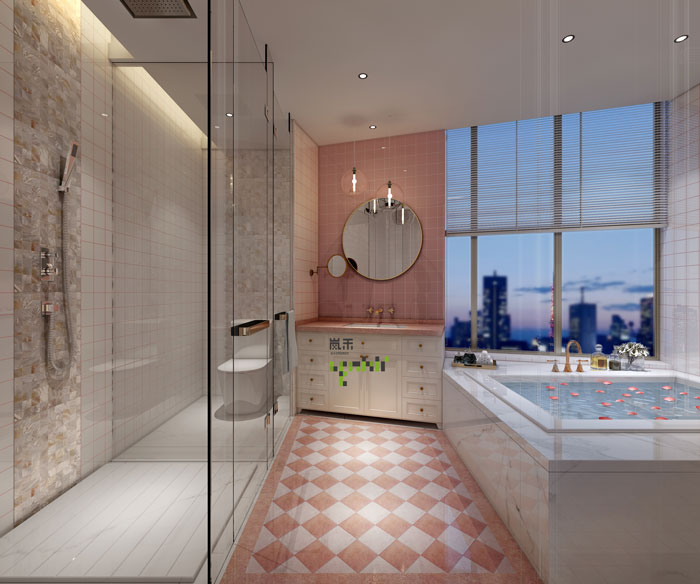 愛情酒店公主房浴室裝修設(shè)計效果圖