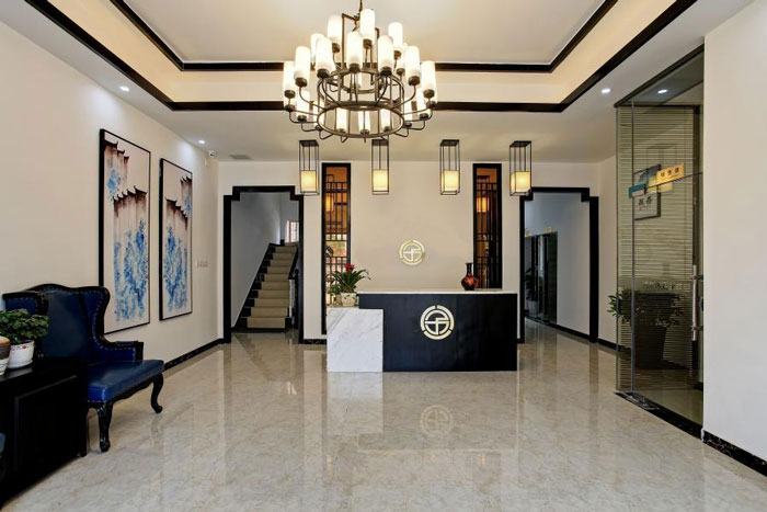 杭州閑林辦公室前臺裝修設計方案