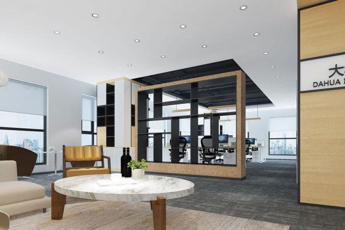 杭州蕭山辦公室接待區裝修設計效果圖