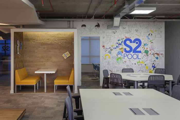 金融企業辦公室討論區裝修設計效果圖