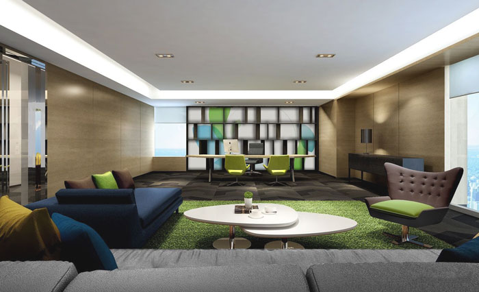 金融保險公司總經理辦公室裝修設計案例效果圖