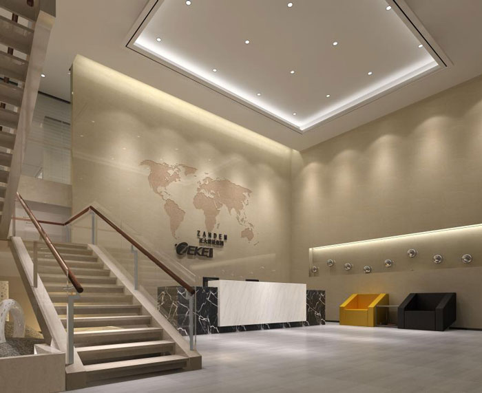 杭州倉前辦公室前臺裝修設(shè)計效果圖