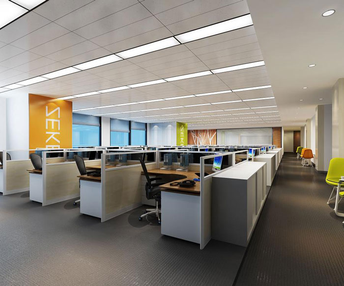 杭州倉前辦公室辦公區(qū)裝修設(shè)計效果圖