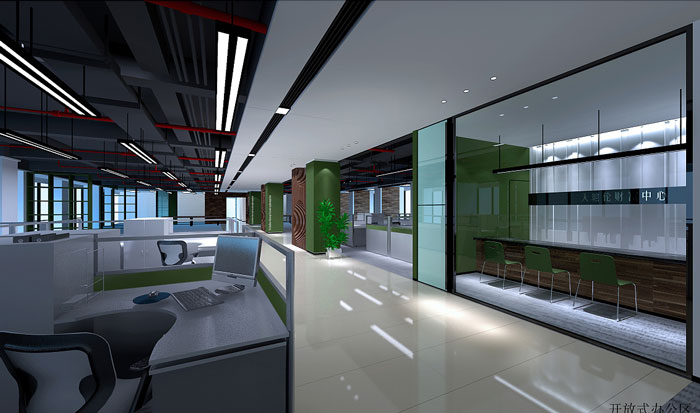 戶外用品公司辦公室辦公區(qū)裝修設計效果圖
