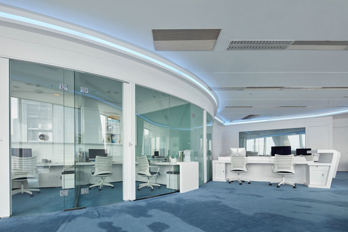 企業辦公室辦公區裝修設計效果圖