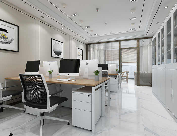 新中式辦公室辦公區裝修設計效果圖